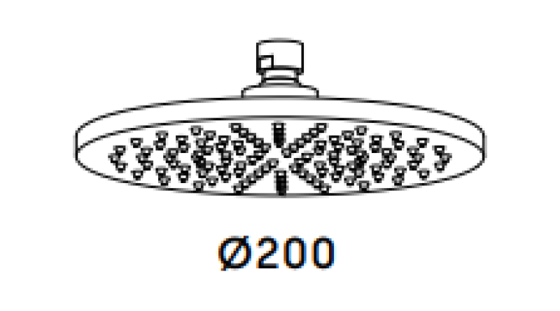 Doccetta Waterrevolution Flow 200mm in ottone spazzolato T1643LE