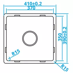 Caressi Basic Line Lavello in acciaio inossidabile 37x35cm montaggio a filo sotto e sopra il piano CABL37R15 1208920569