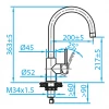 Caressi Basic Line RVS eenhendel keukenmengkraan CABL002I 1208920577