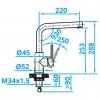 Caressi Basic Line RVS eenhendel keukenmengkraan CABL003I 1208920578