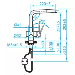 CARESSI Chrome Miscelatore monocomando per cucina con beccuccio estraibile cromato CA108CH U ECO 1208920642