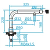 CARESSI Stainless steel eenhendel keukenmengkraan RVS volledig roestvrij staal CA109I ECO 1208920628