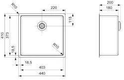 Reginox New Jersey lavello in acciaio inossidabile 40x37 nuovo modello T09J2LLU06GDS R32794