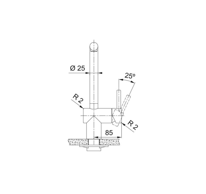 Franke Atlas Neo Rubinetto da cucina in acciaio inossidabile massiccio con beccuccio girevole 115.0521.435