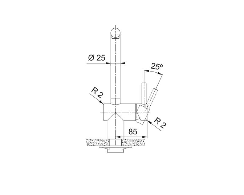 Franke Atlas Neo Rubinetto da cucina con beccuccio girevole nero opaco spazzolato 115.0550.424