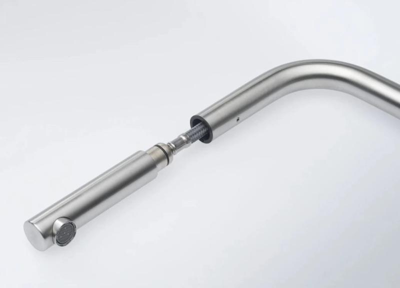 Rubinetto da cucina Franke in acciaio inossidabile spazzolato Atlas Neo con beccuccio estraibile inox 115.0521.438