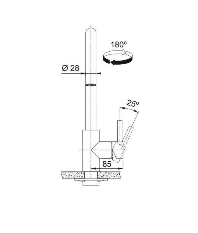 Franke Kubus Rubinetto da cucina con doccetta estraibile in acciaio inossidabile 115.0529.207