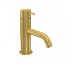 Waterevolution Flow Miscelatore per lavabo basso incluso tappo a pressione in ottone spazzolato T110LE