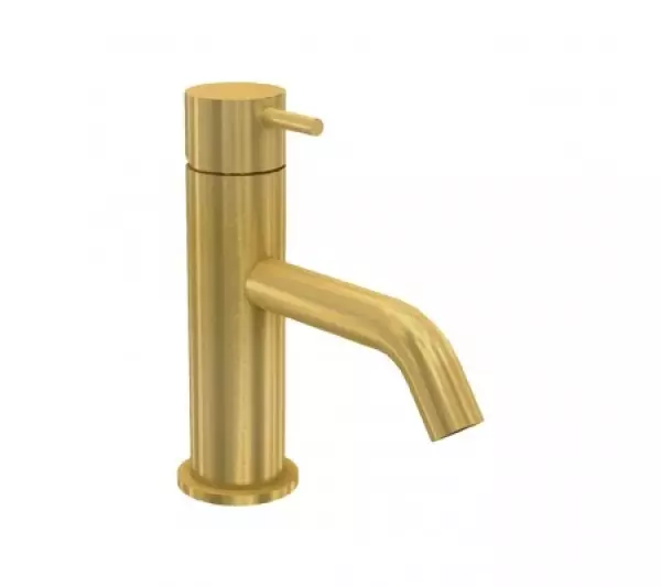 Waterevolution Flow Miscelatore per lavabo basso incluso tappo a pressione in ottone spazzolato T110LE