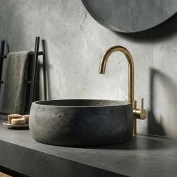 Waterevolution Flow rubinetto lavabo modello alto ottone spazzolato T1121FULE