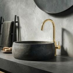 Waterevolution Flow Miscelatore per lavabo modello alto PVD oro chiaro spazzolato T1121FUWGE