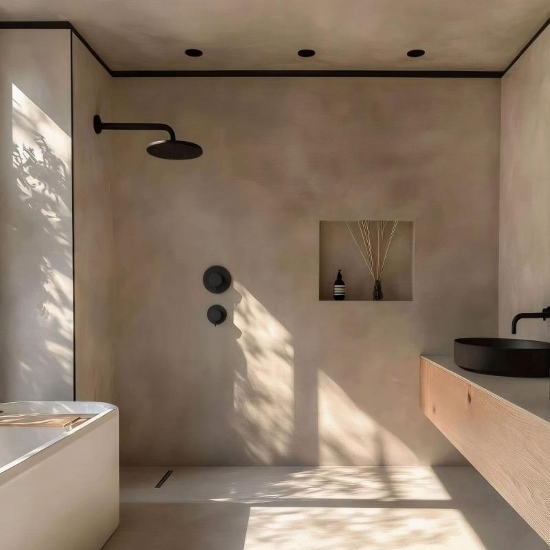 Waterevolution Flow Miscelatore termostatico ad incasso per doccia con 1 deviatore nero opaco 1208920978