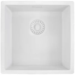 Caressi White Line lavello in quarzo bianco 40cm a filo CAGRPP40WH-FL 1208921336