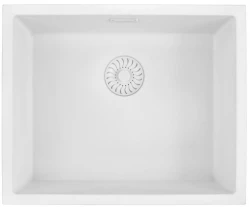 Caressi White Line lavello in quarzo bianco 50 cm sopra e sotto il piano CAGRPP50WH-TU 1208921343