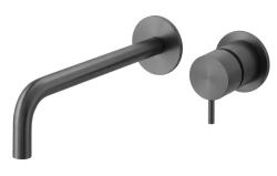 Waterevolution Flow Rubinetto lavabo da incasso PVD Gun Metal con bocca 21 cm T116BGME-21