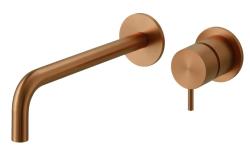 Waterevolution Flow Rubinetto da lavabo da incasso in rame spazzolato PVD con bocca da 21 cm T116BCPE-21