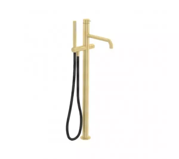 Waterevolution Flow miscelatore da bagno indipendente con doccia a mano in oro chiaro T133WGE