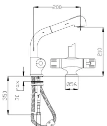 DEMM Rubinetto termostatico da cucina con beccuccio estraibile con funzione di doccia a filo pavimento cromo 1208947360