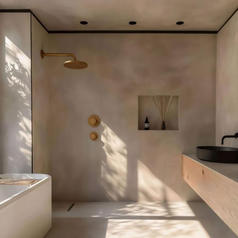 Waterevolution Flow Miscelatore termostatico ad incasso per doccia con 1 deviatore in ottone spazzolato