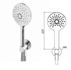 Waterevolution Flusso set doccia rotonda completa di raccordo a parete interamente in acciaio inossidabile T1621RIE