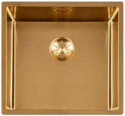 Lorreine 40SP-Gold Lavello di lusso in acciaio inossidabile PVD Oro 40x40 montaggio a filo sopra e sotto il piano 1208952328