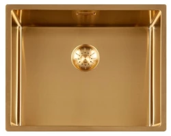 Lorreine 50SP-Gold Lavello di lusso in acciaio inossidabile PVD Oro 50x40 montaggio a filo sopra e sotto il piano 1208952368