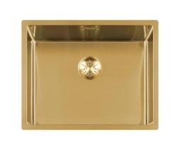 Lorreine 50SP-Gold Lavello di lusso in acciaio inossidabile PVD Oro 50x40 montaggio a filo sopra e sotto il piano 1208952368