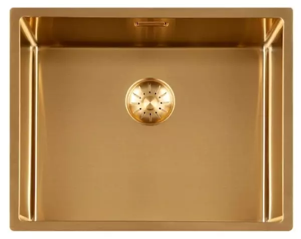 Lorreine 50SP-Gold Lavello di lusso in acciaio inossidabile PVD Oro 50x40 montaggio a filo sopra e sotto il piano 1208952368