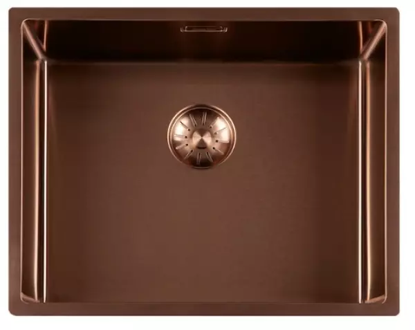 Lorreine 50SP-Copper Lavello di lusso in acciaio inossidabile colore rame PVD Rame 50x40 montaggio a filo sopra e sotto il piano 1208952369