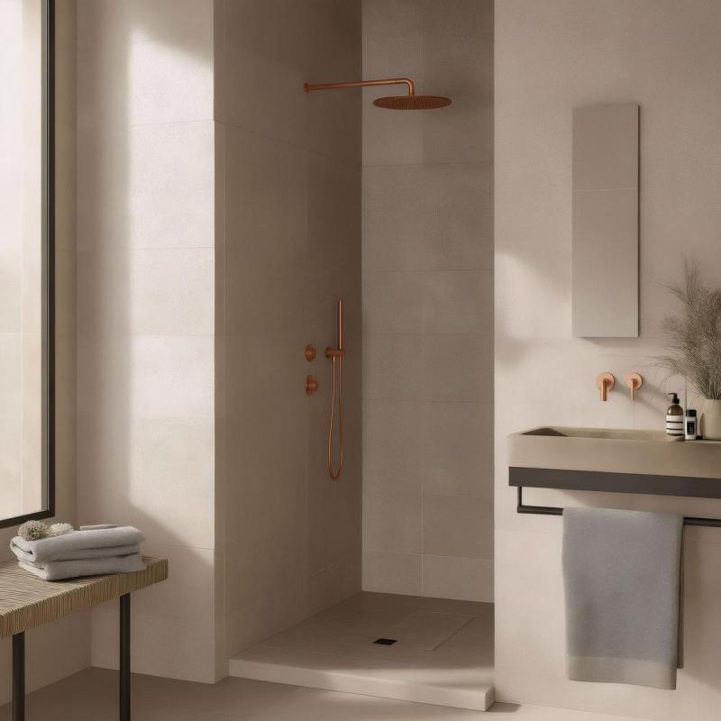 Waterevolution Flow termostato doccia da incasso con 1 miscelatore in rame