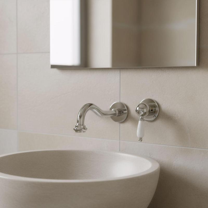 PB Vitange Miscelatore per lavabo nostalgico ad incasso con beccuccio da 21 cm Cromo