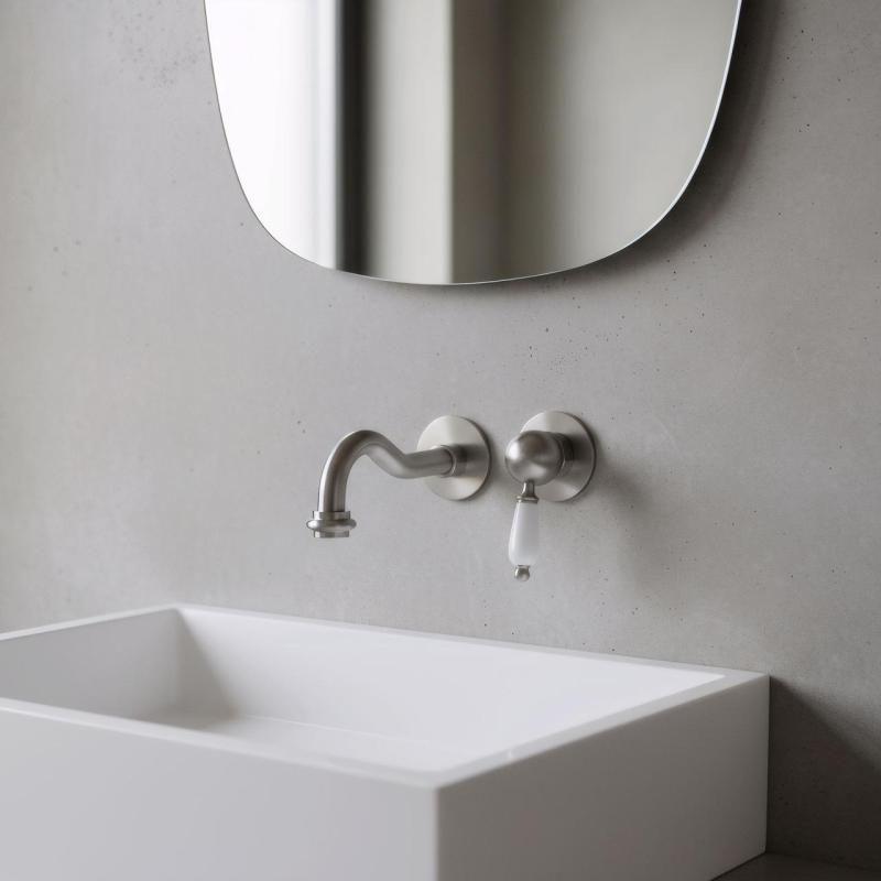 PB Vitange Miscelatore per lavabo nostalgico ad incasso con beccuccio da 21 cm acciaio inossidabile