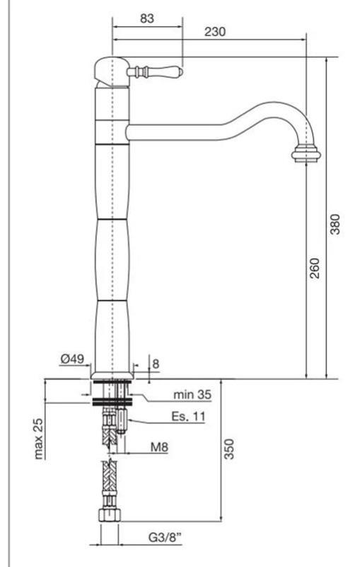 PB Classic Rubinetto da cucina a colonna nostalgico Bronzo 1208952921