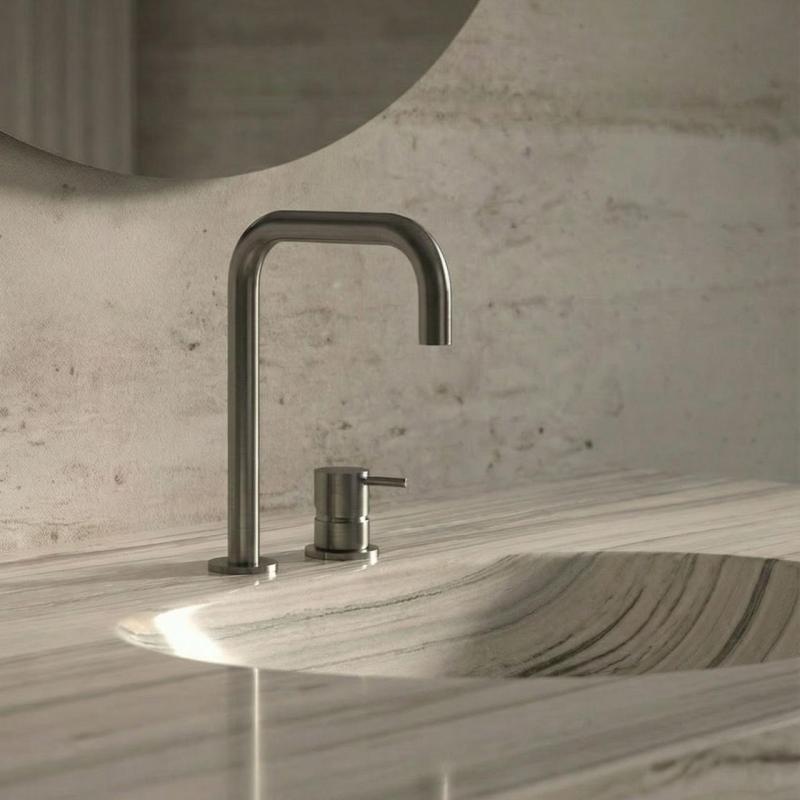 Waterevolution Flow Miscelatore per lavabo a 2 fori Gun Metal T112HGME