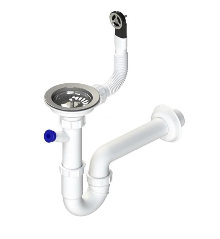 Set di scarico in acciaio inossidabile GraniteMy con troppopieno rotondo incluso. sifone per lavandino singolo 1208952965