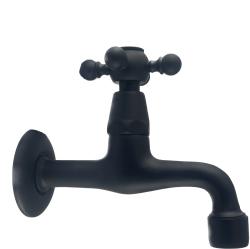 Rubinetto da parete classico PB con manopola resistente acqua fredda nero opaco 1208952981