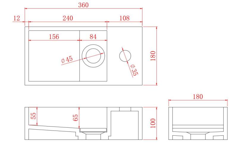 Solid-S Fontana in solid surface B36xP18xH10 cm, nero opaco con copertura 1208953168