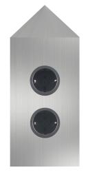 Indux Corner Colonna energetica con 2 prese di corrente con messa a terra Angolare in acciaio inossidabile 1208953220