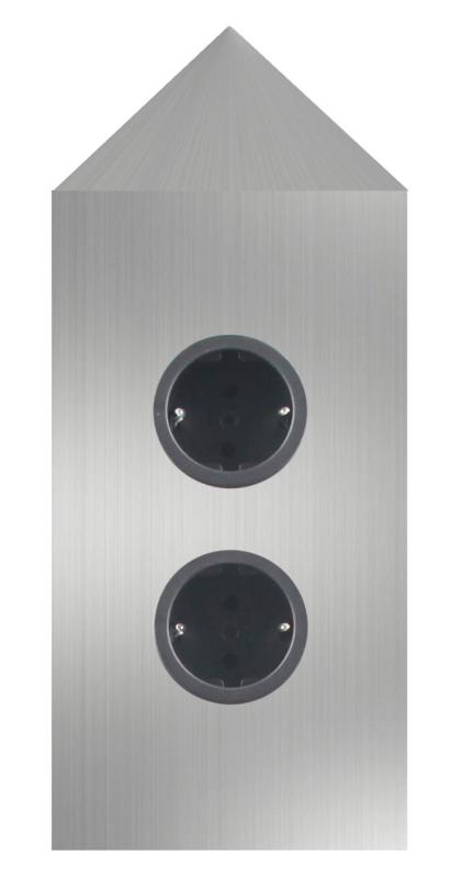 Indux Corner Colonna energetica con 2 prese di corrente con messa a terra Angolare in acciaio inossidabile 1208953220