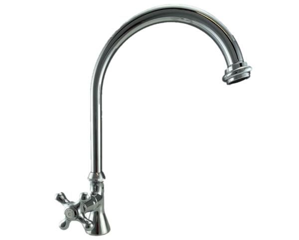 Rubinetto classico PB con manopola forte acqua fredda e beccuccio rotondo alto cromato 1208953274.