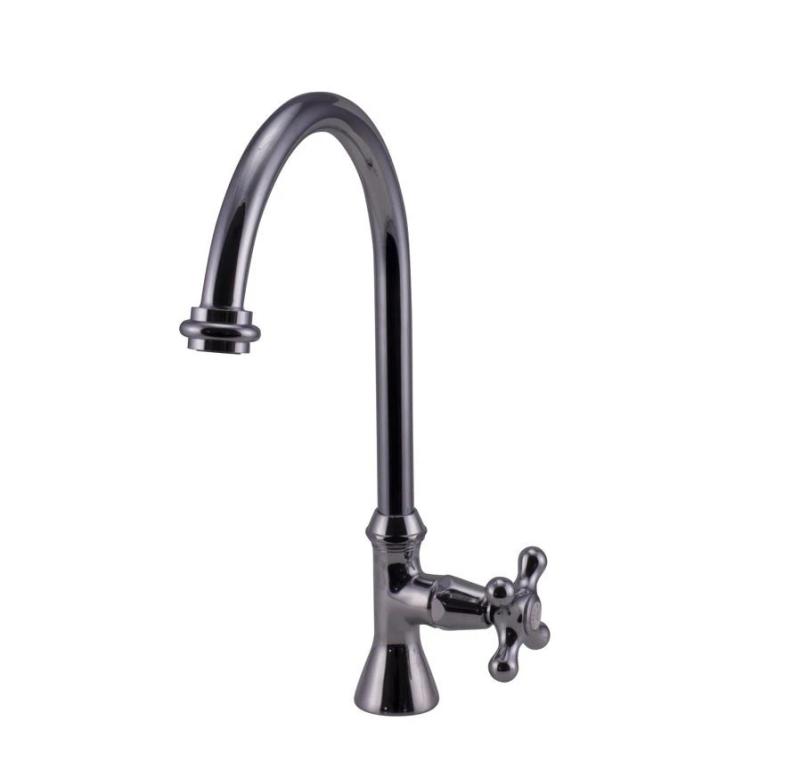 Rubinetto classico PB con manopola forte acqua fredda e beccuccio rotondo alto cromato 1208953274.
