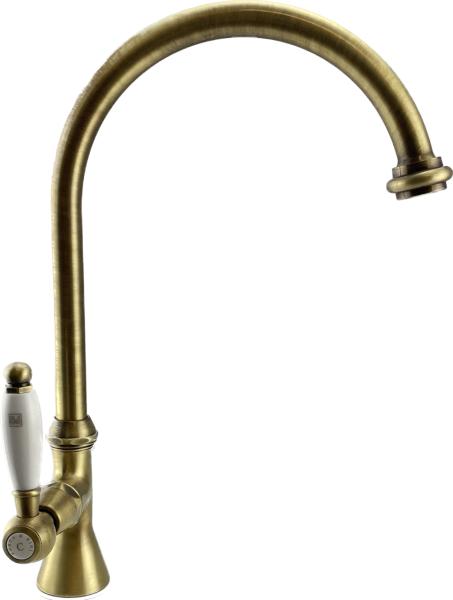 Rubinetto da lavabo classico PB con maniglia bianca acqua fredda con beccuccio alto e rotondo in bronzo 1208953278