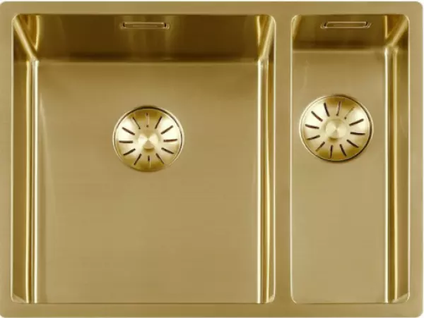 Lorreine 3415SP-Gold Lavello di lusso con una vasca e mezza 1,5 PVD Gold Oro3415cm 1208953417