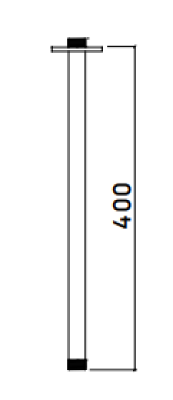 Waterevolution Braccio doccia a soffitto 40 cm interamente in acciaio inossidabile T164540IE