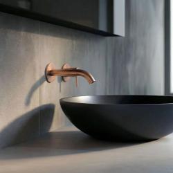 SB Round 316  Miscelatore per lavabo ad incasso rame spazzolato PVD 132mm