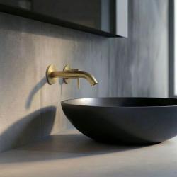 SB Round 316 Miscelatore per lavabo ad incasso in ottone spazzolato PVD 132mm