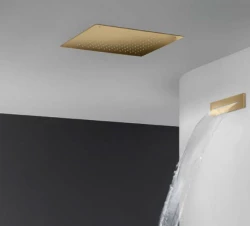 SB Square doccia a soffitto incasso 380x380mm Ottone spazzolato PVD