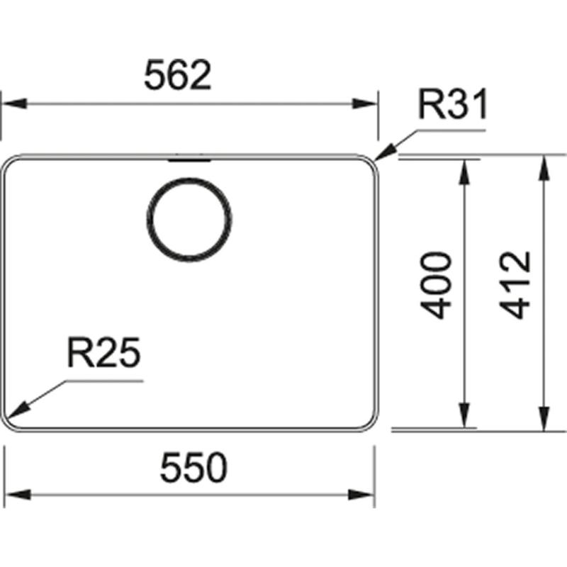 Franke Mythos MYX 210.55 lavello in acciaio inossidabile 55x40cm montaggio a filo 127.0638.277