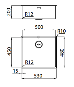 Foster L45 Speciale 45 cm lungo Lavello in acciaio inox 50 x 45 cm Sottopiano 1208953724