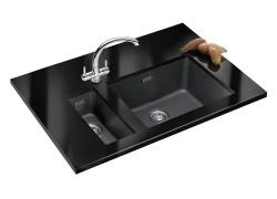 Franke Sirius 2 S2D 610.50 lavello in plastica nera 56x53cm sopra il piano con foro per rubinetto 114.0271.940